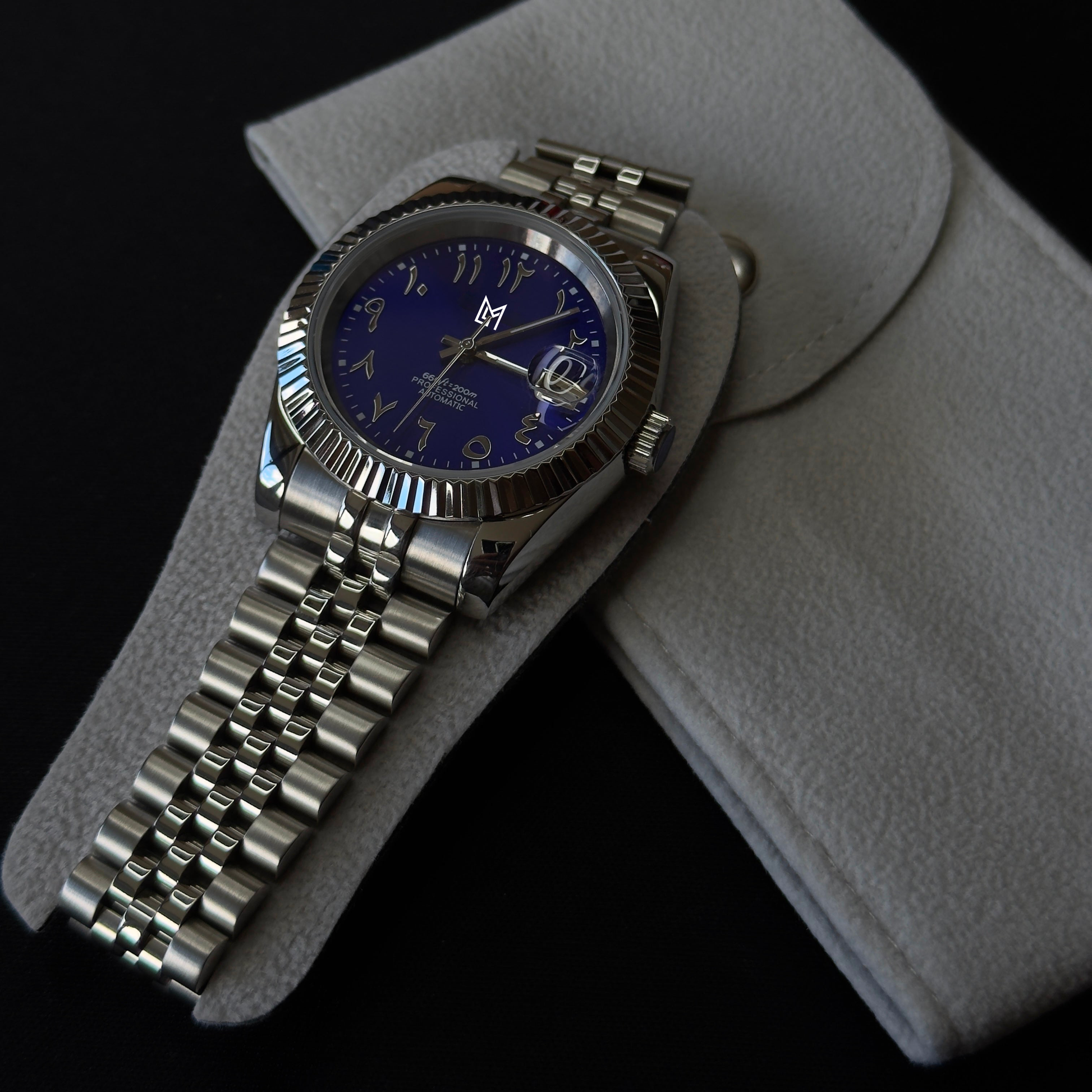 Mod Datejust Arabic Dial Bleu